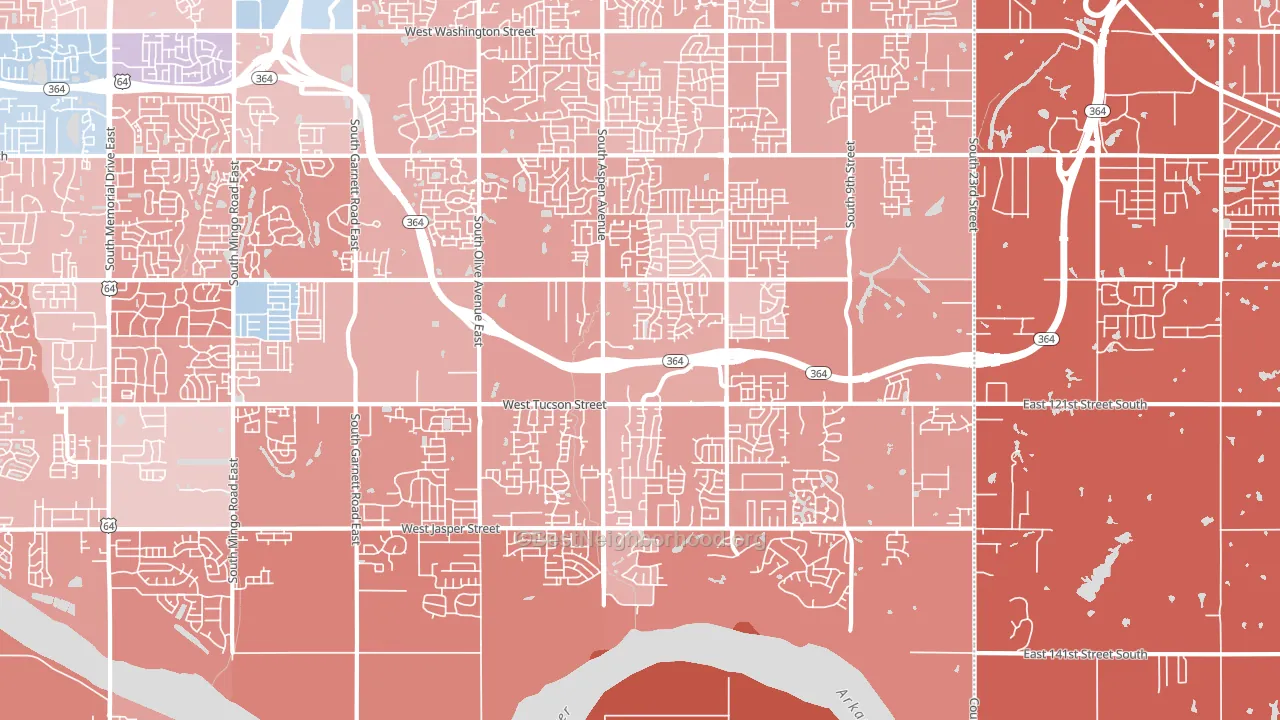74011, OK block-group political-lean map