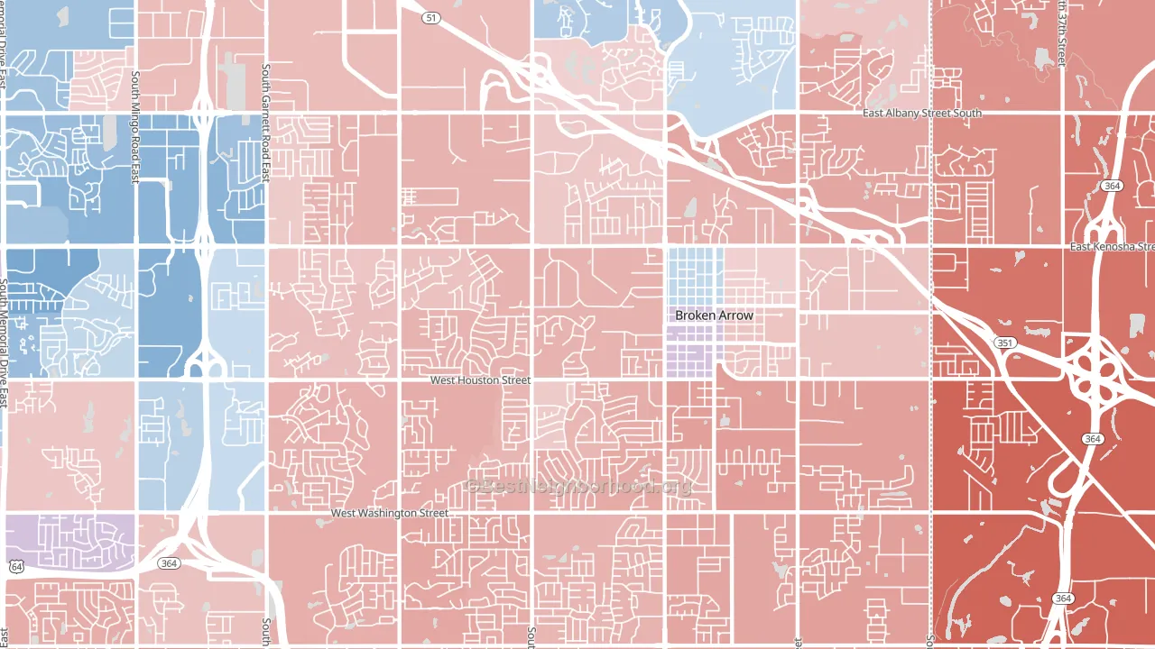 74012, OK block-group political-lean map