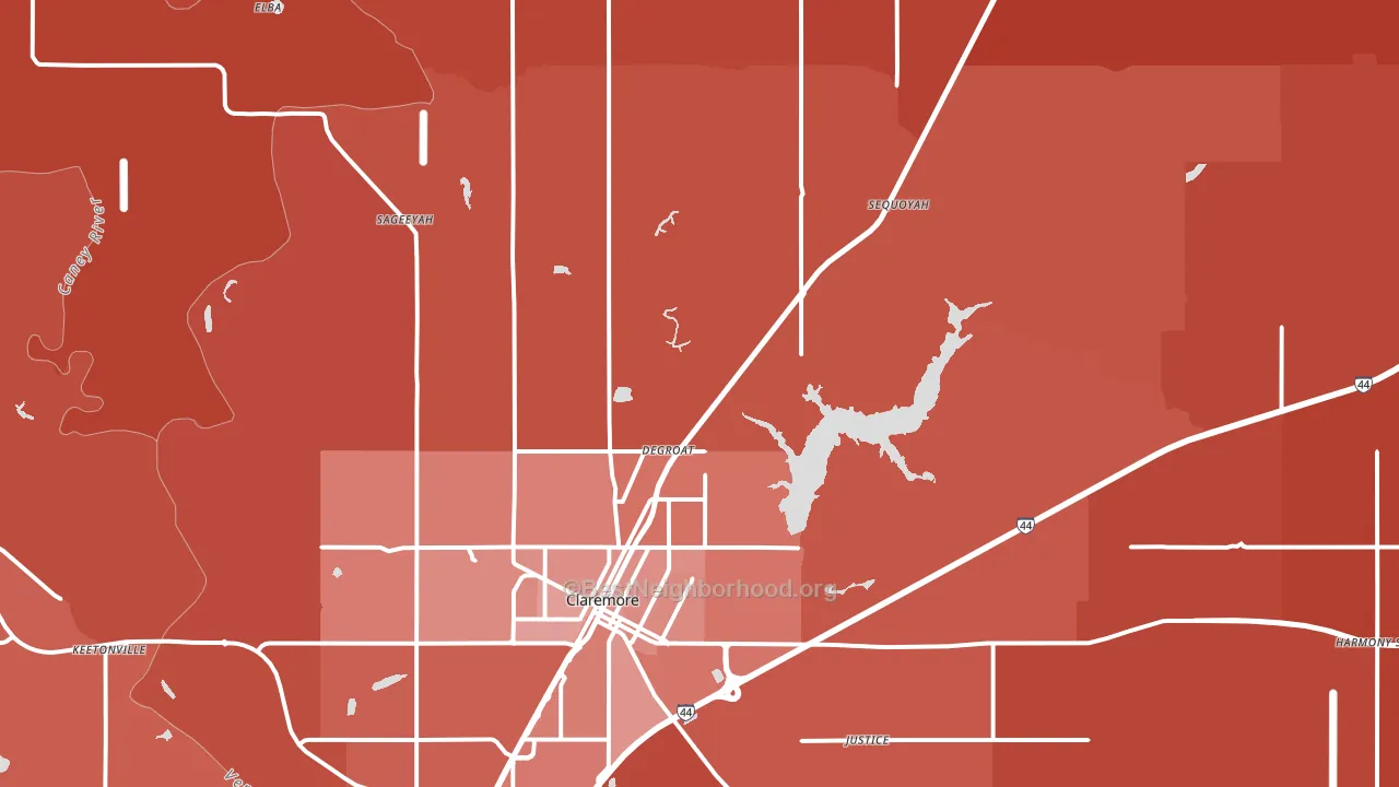 74017, OK block-group political-lean map