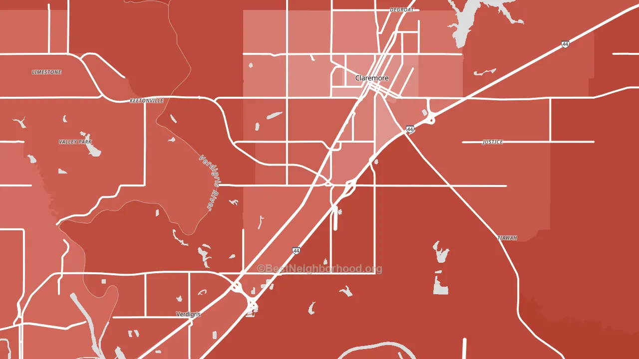 74019, OK block-group political-lean map