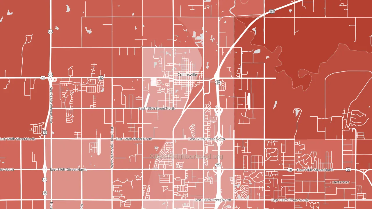 74021, OK block-group political-lean map