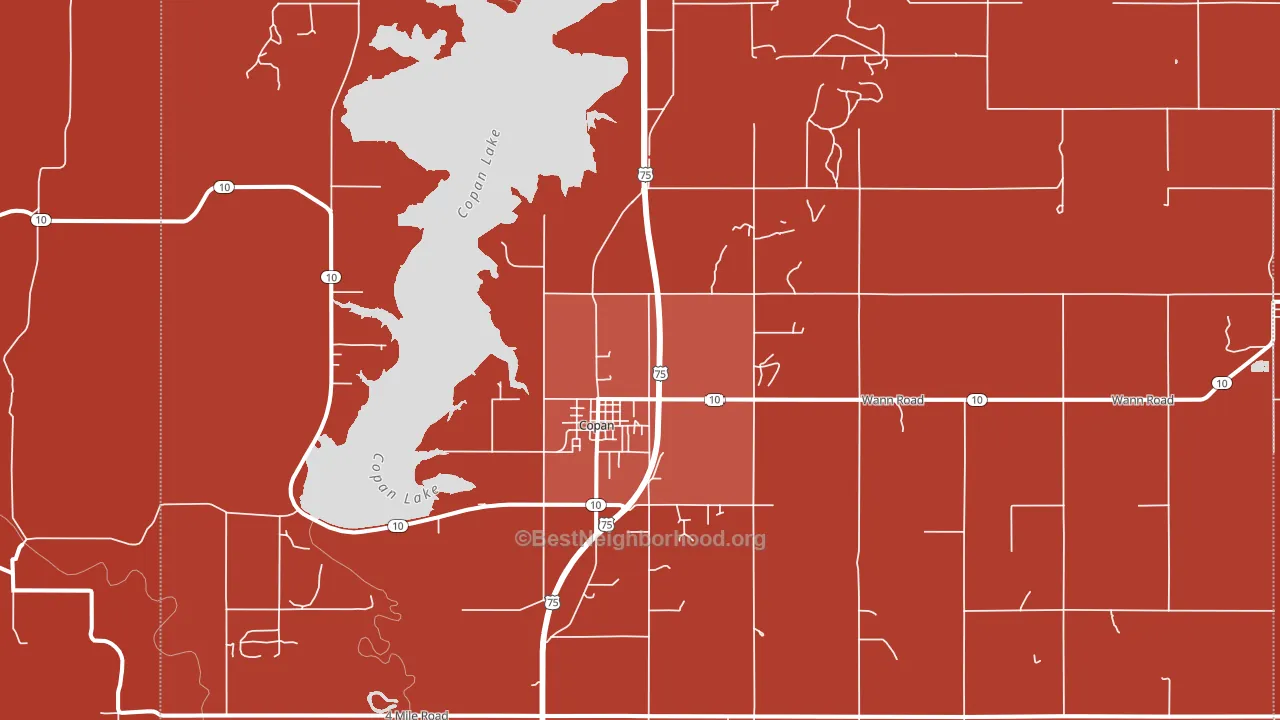 74022, OK block-group political-lean map