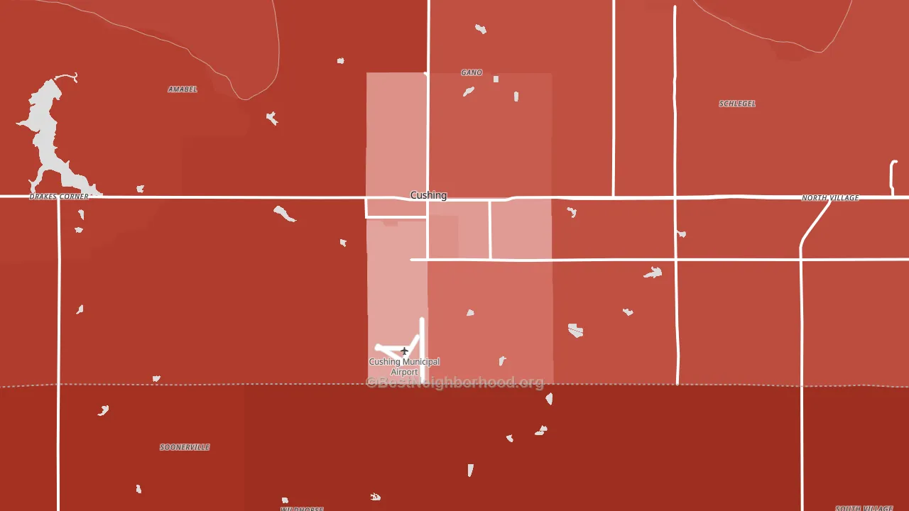 74023, OK block-group political-lean map