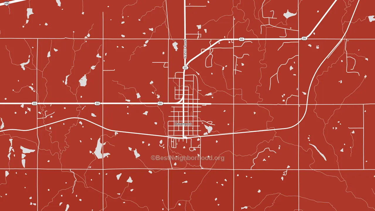 74026, OK block-group political-lean map