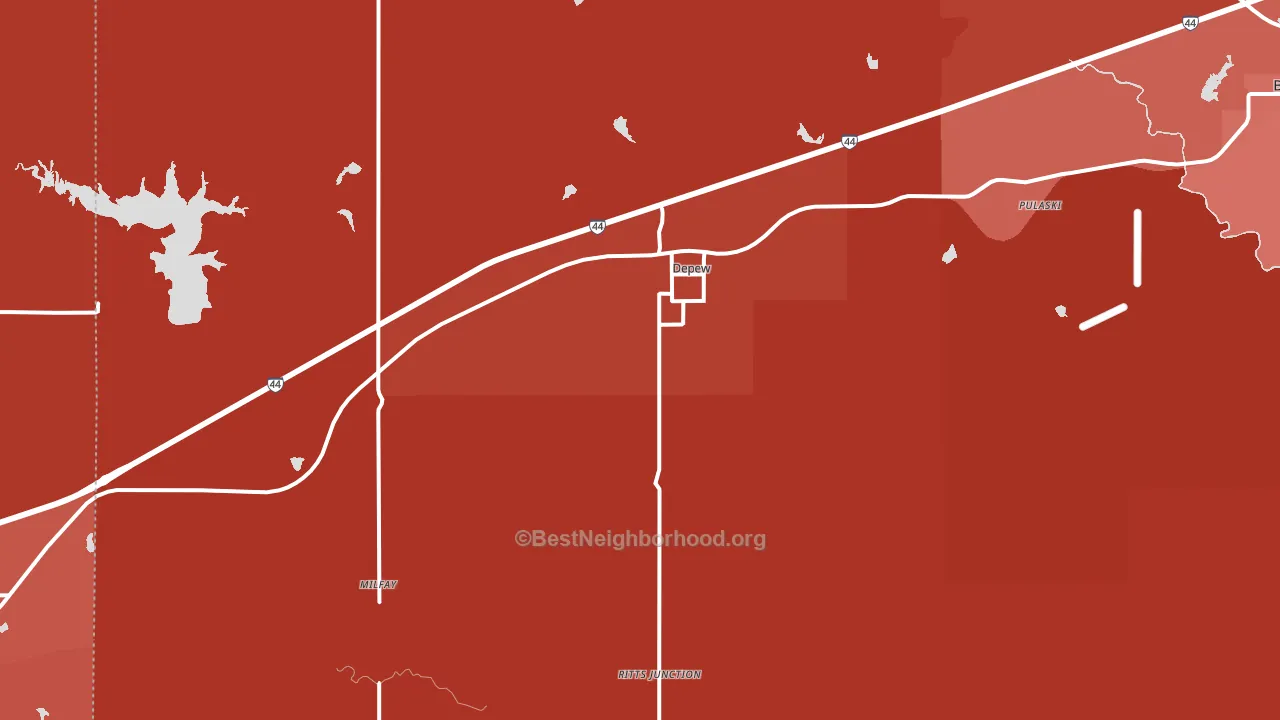 74028, OK block-group political-lean map
