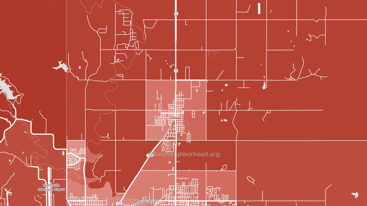 74029, OK block-group political-lean map