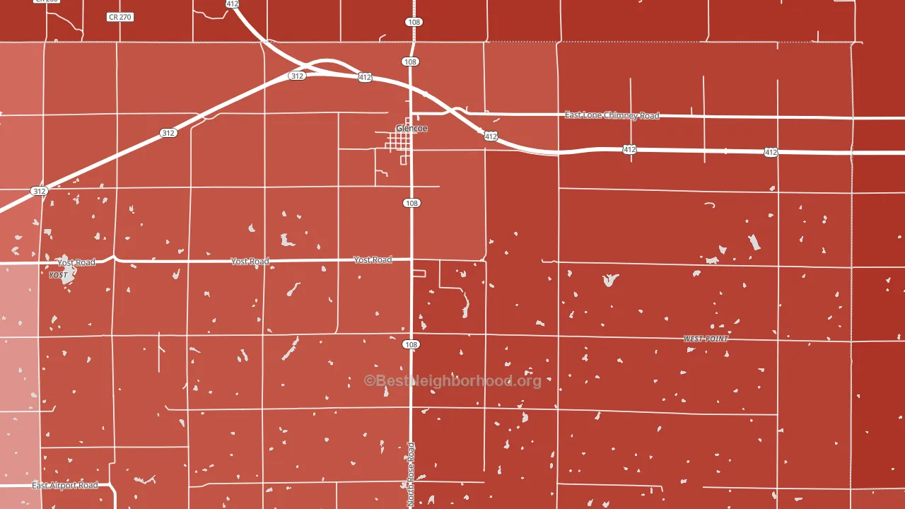 74032, OK block-group political-lean map