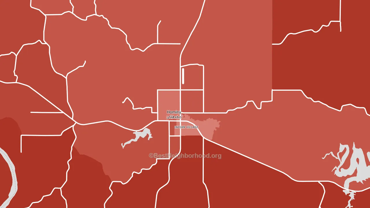 74035, OK block-group political-lean map