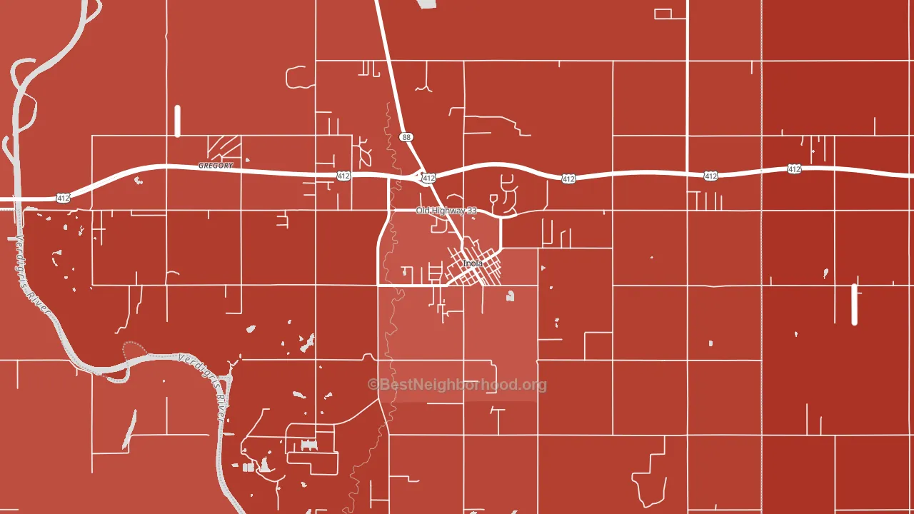 74036, OK block-group political-lean map
