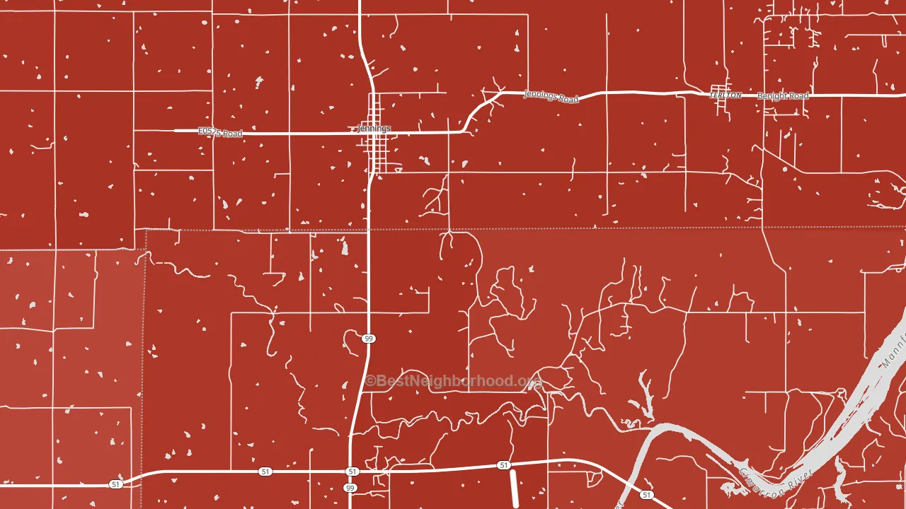 74038, OK block-group political-lean map