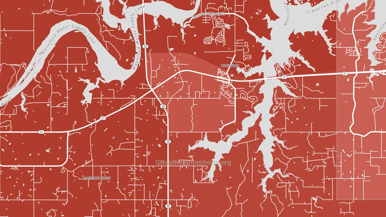 74044, OK block-group political-lean map