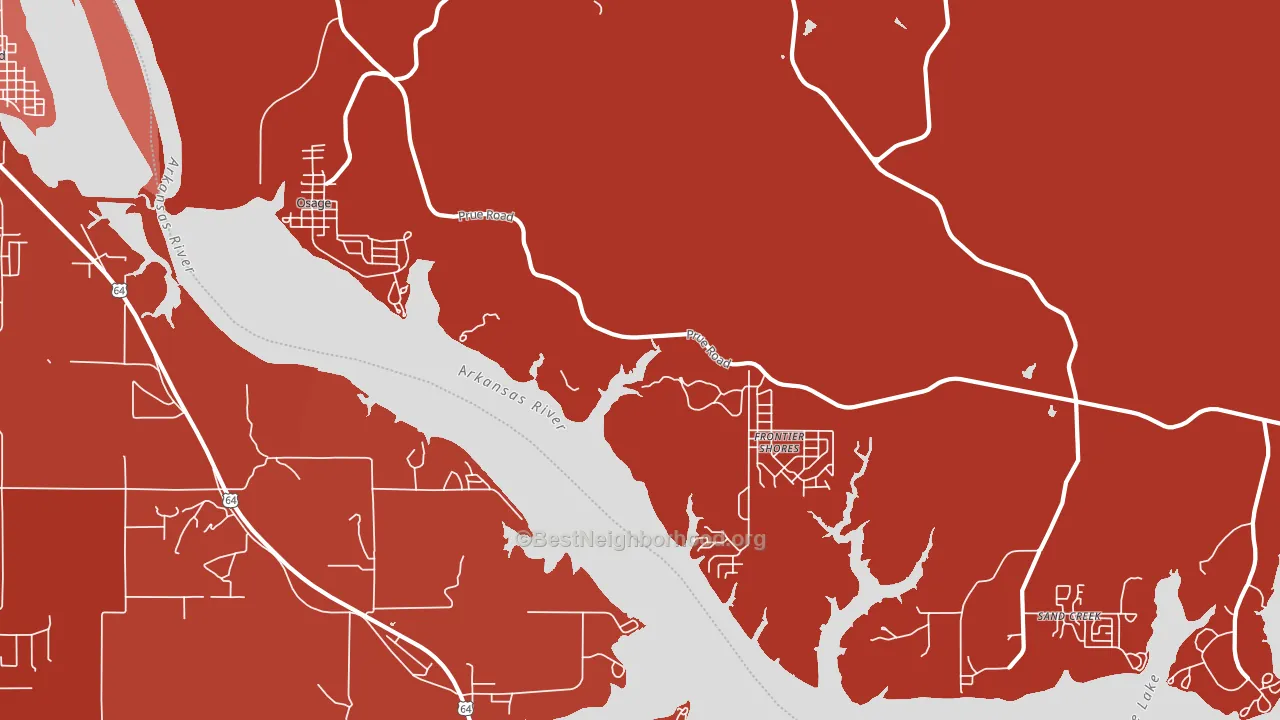 74054, OK block-group political-lean map