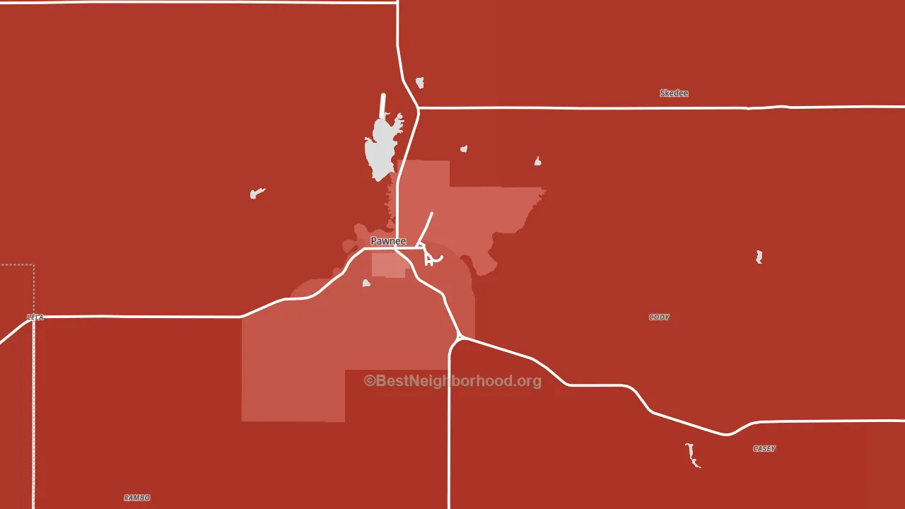74058, OK block-group political-lean map