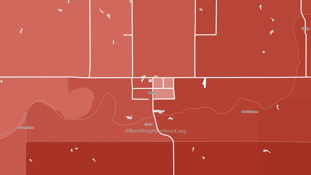 74059, OK block-group political-lean map