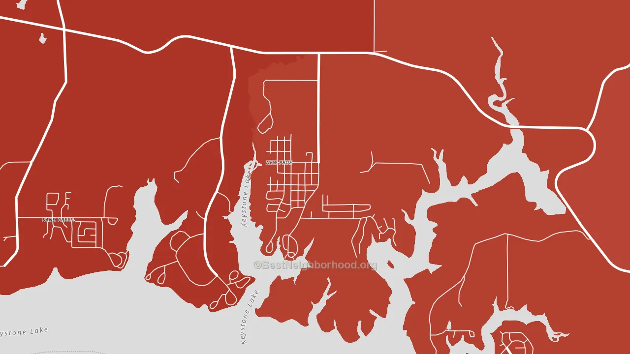 74060, OK block-group political-lean map