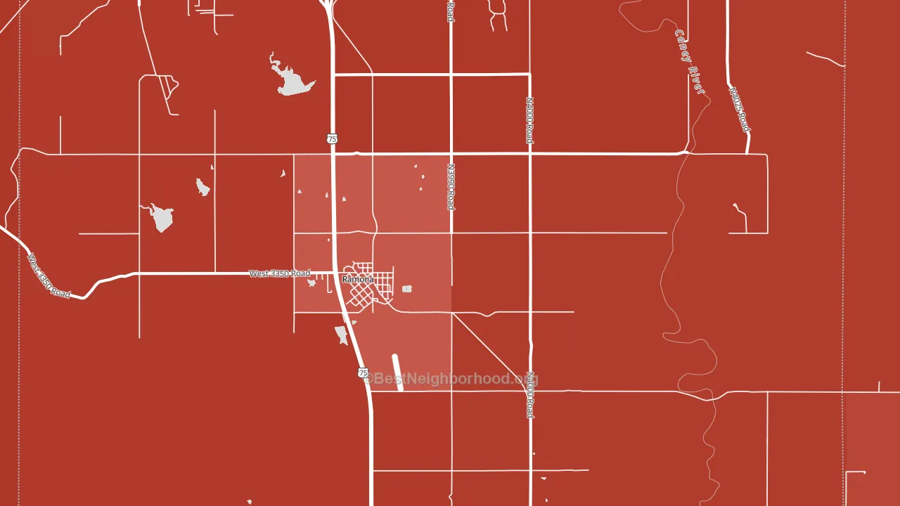 74061, OK block-group political-lean map