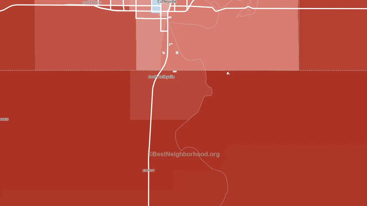 74072, OK block-group political-lean map