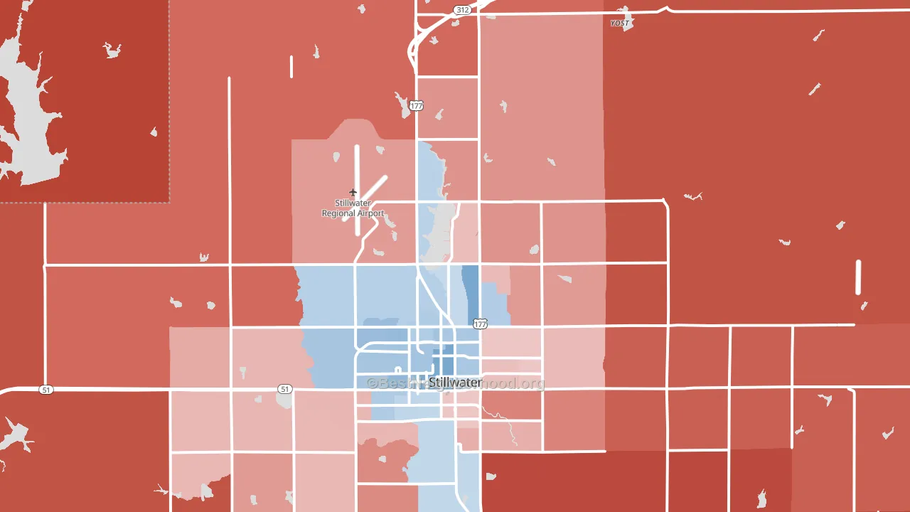 74075, OK block-group political-lean map