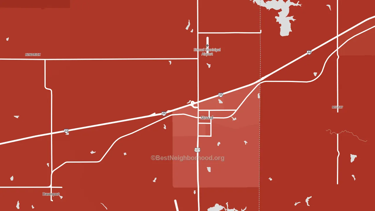74079, OK block-group political-lean map