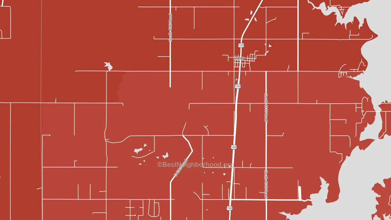 74080, OK block-group political-lean map