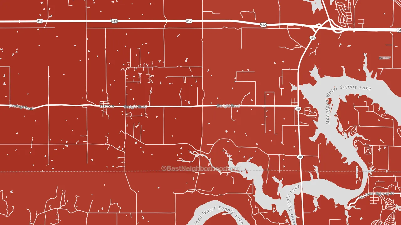 74081, OK block-group political-lean map