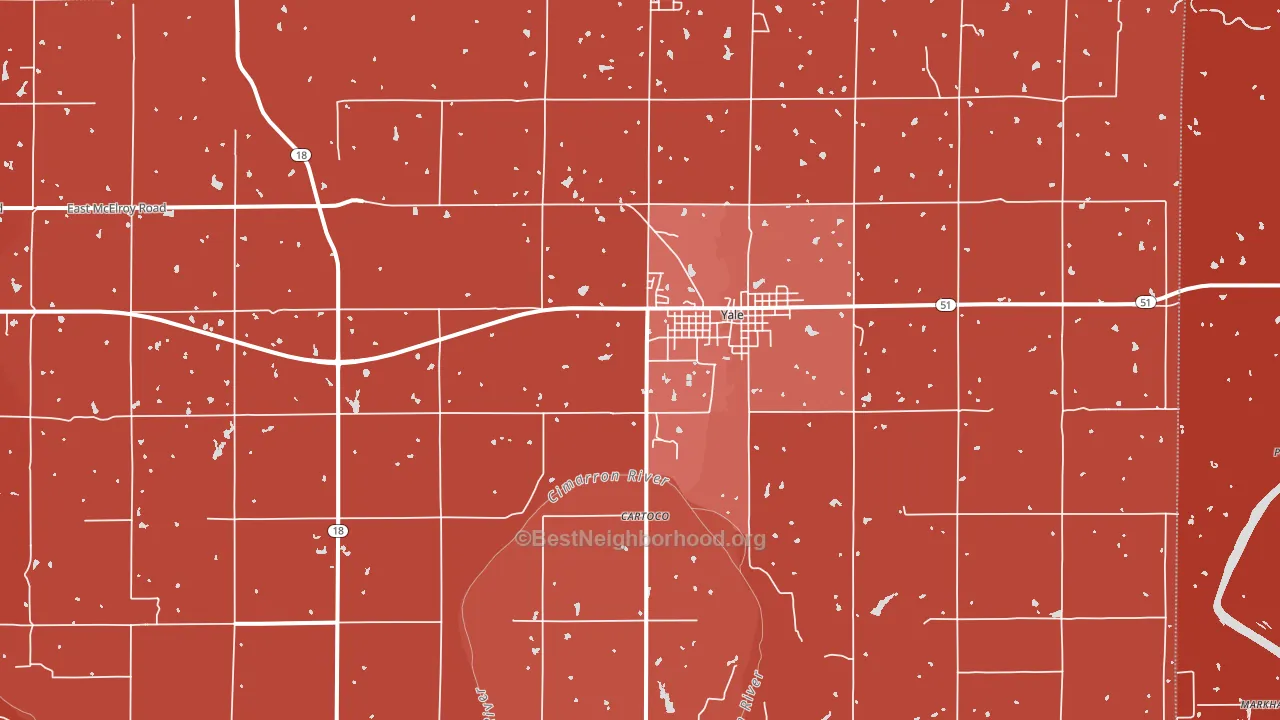 74085, OK block-group political-lean map