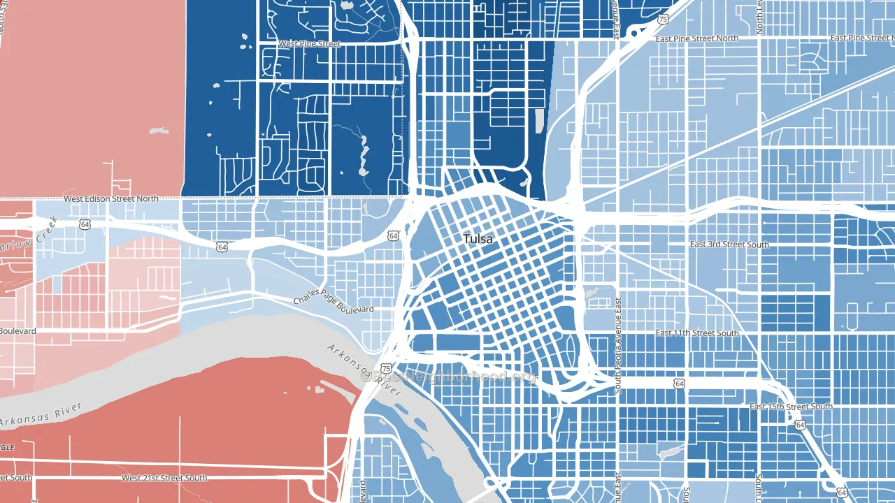 74103, OK block-group political-lean map