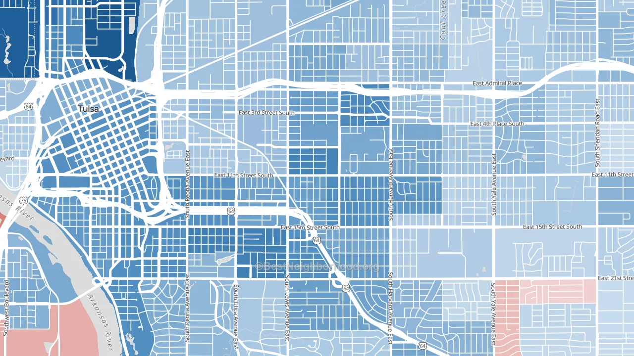 74104, OK block-group political-lean map