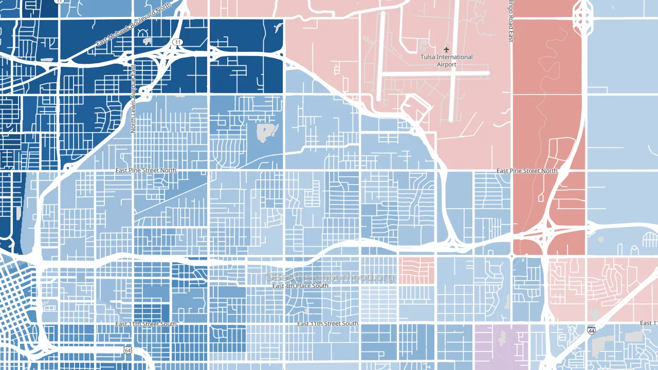 74115, OK block-group political-lean map
