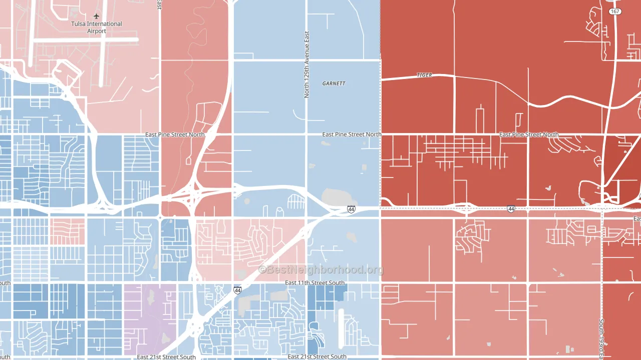 74116, OK block-group political-lean map