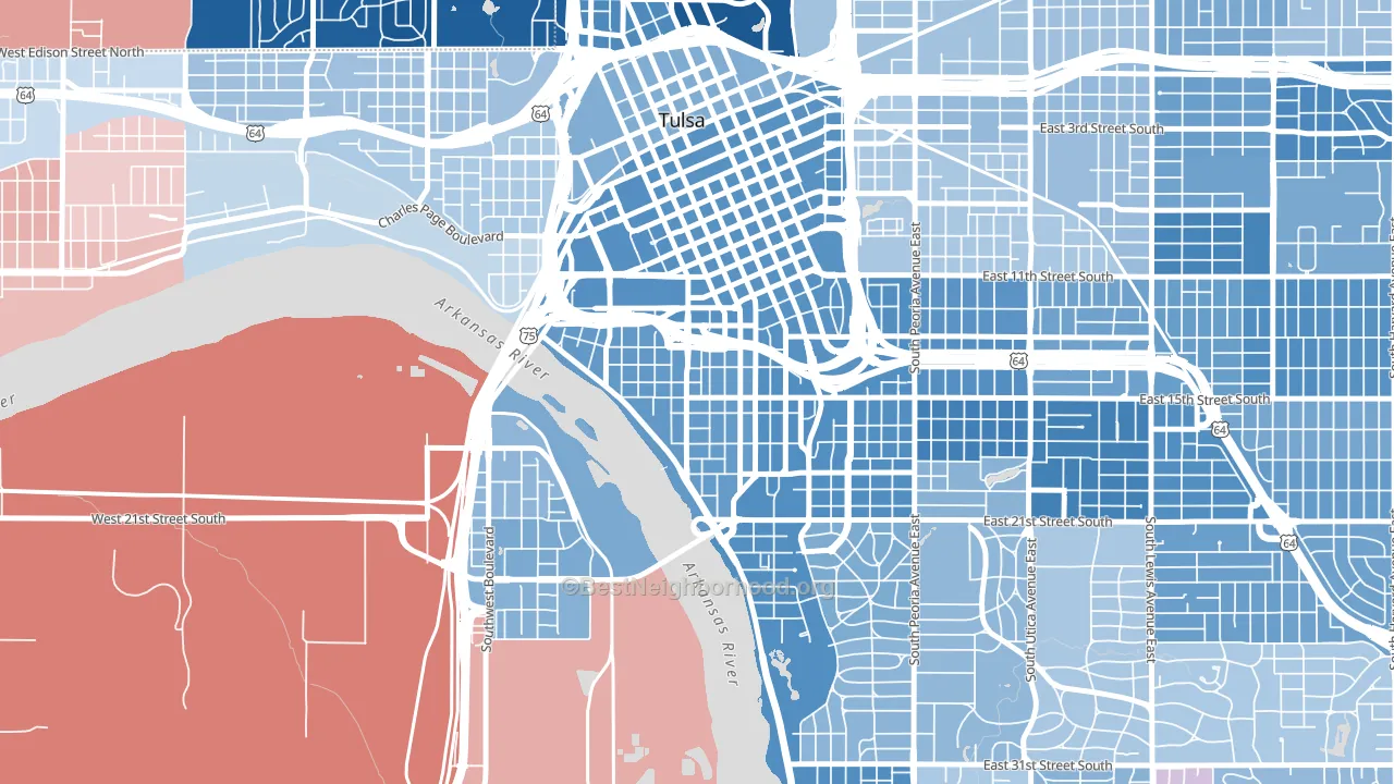 74119, OK block-group political-lean map