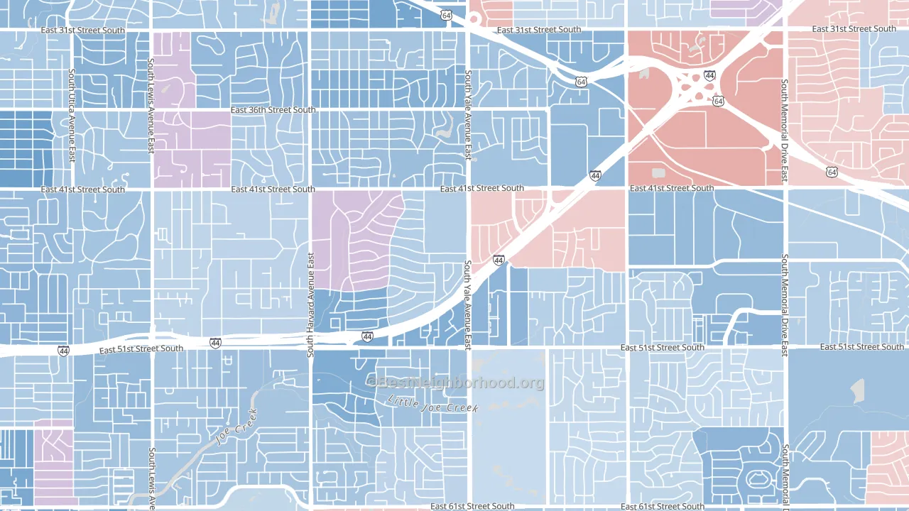 74135, OK block-group political-lean map