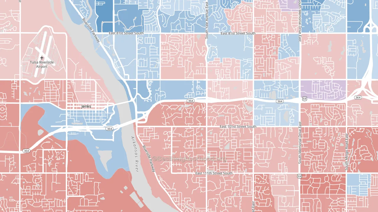 74137, OK block-group political-lean map