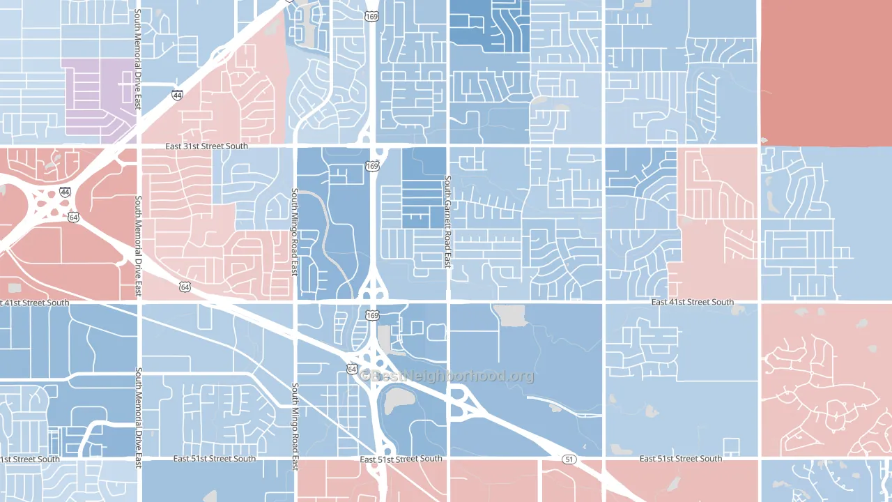 74146, OK block-group political-lean map