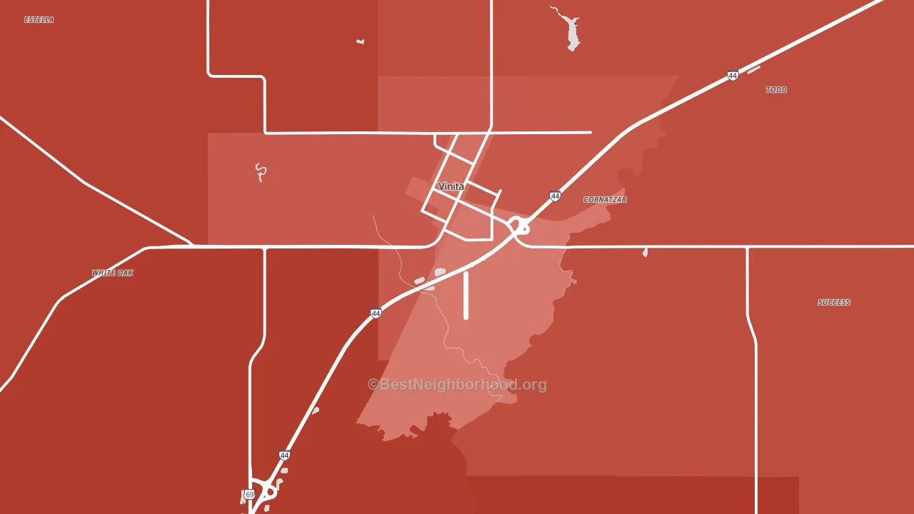 74301, OK block-group political-lean map