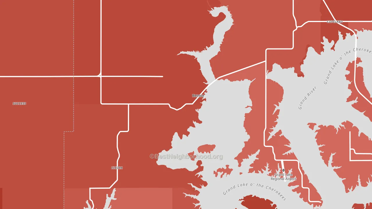 74331, OK block-group political-lean map