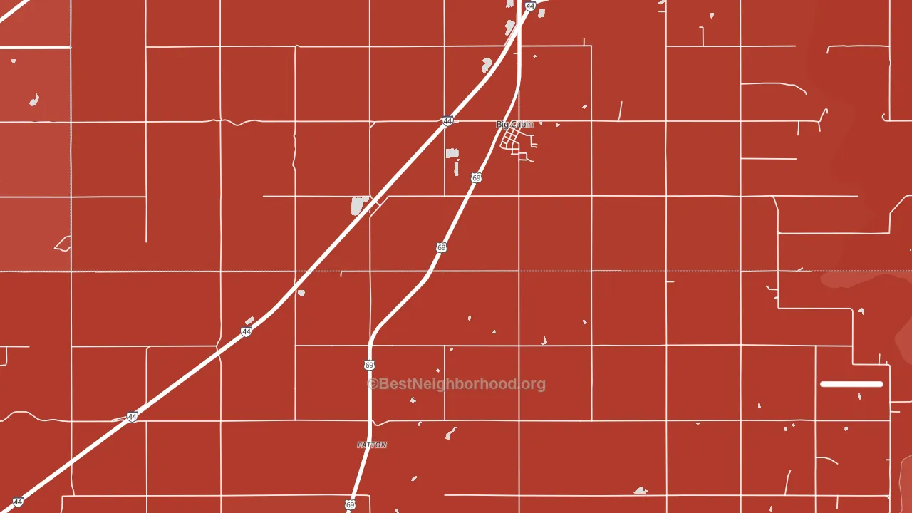 74332, OK block-group political-lean map