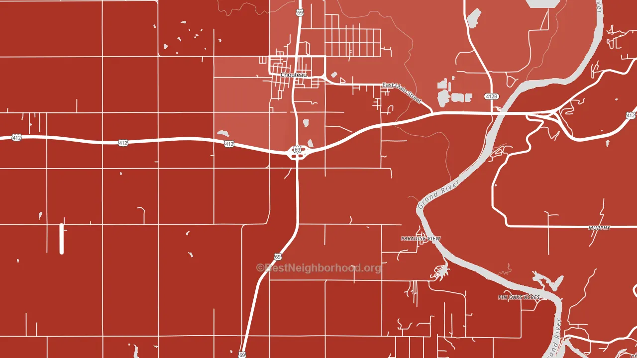 74337, OK block-group political-lean map