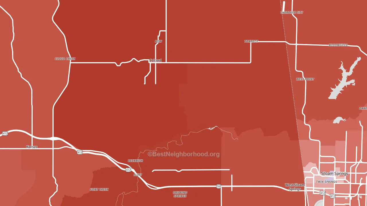 74338, OK block-group political-lean map