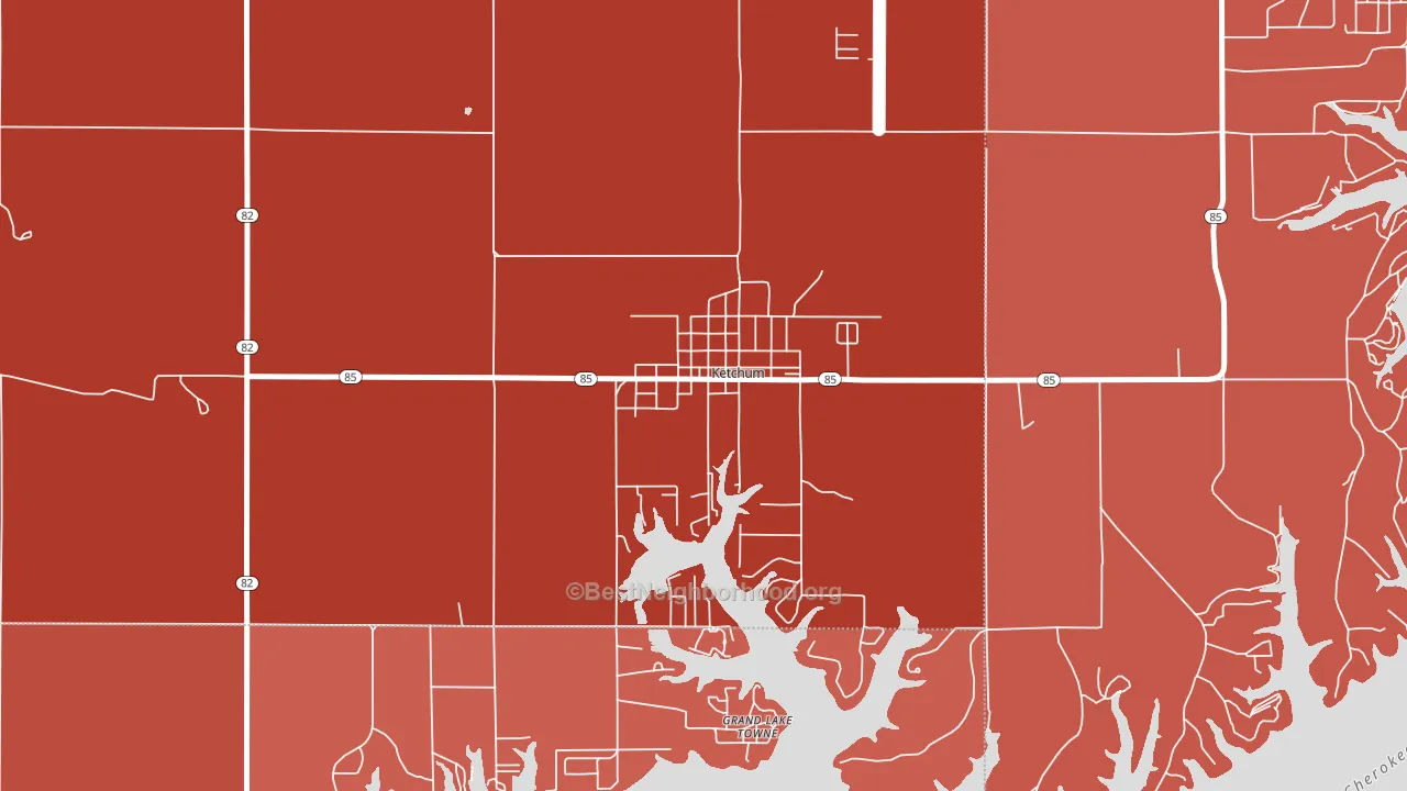 74349, OK block-group political-lean map