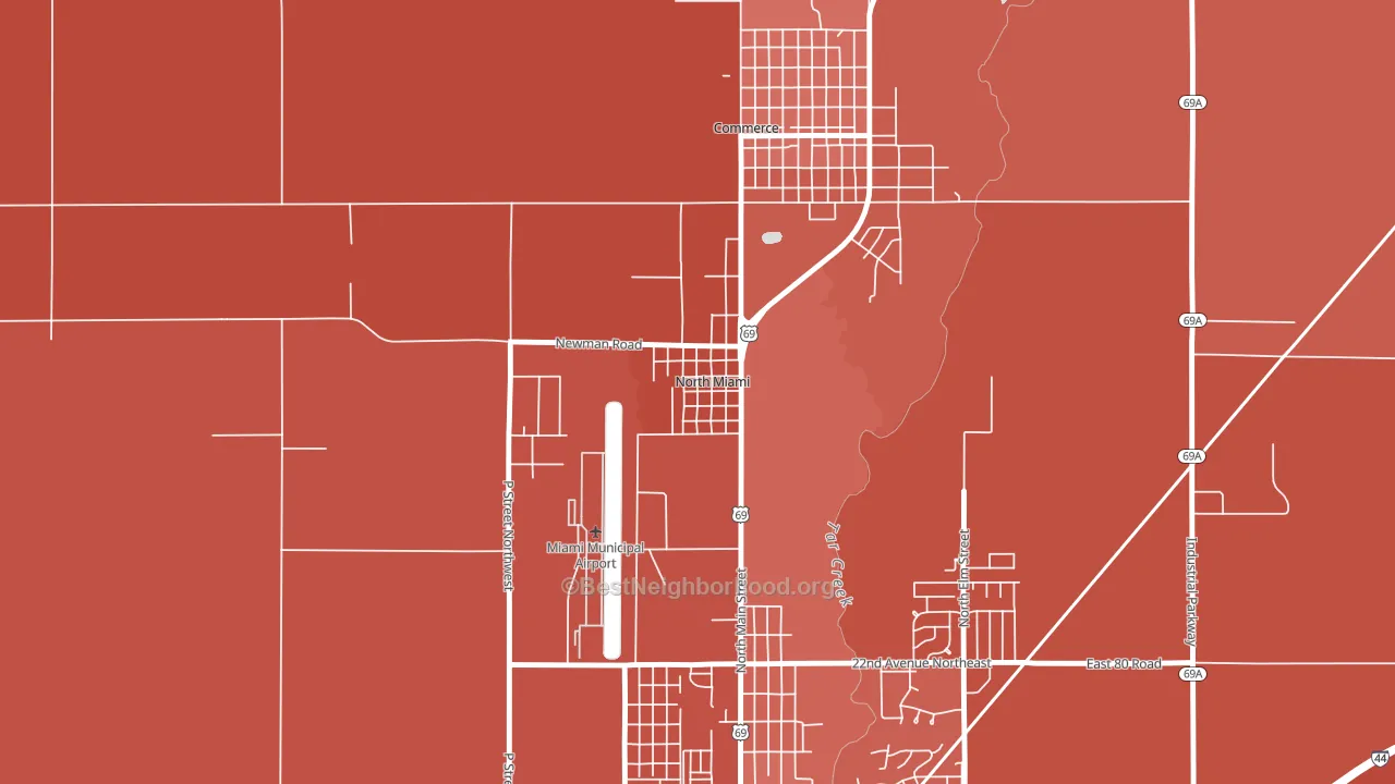 74358, OK block-group political-lean map