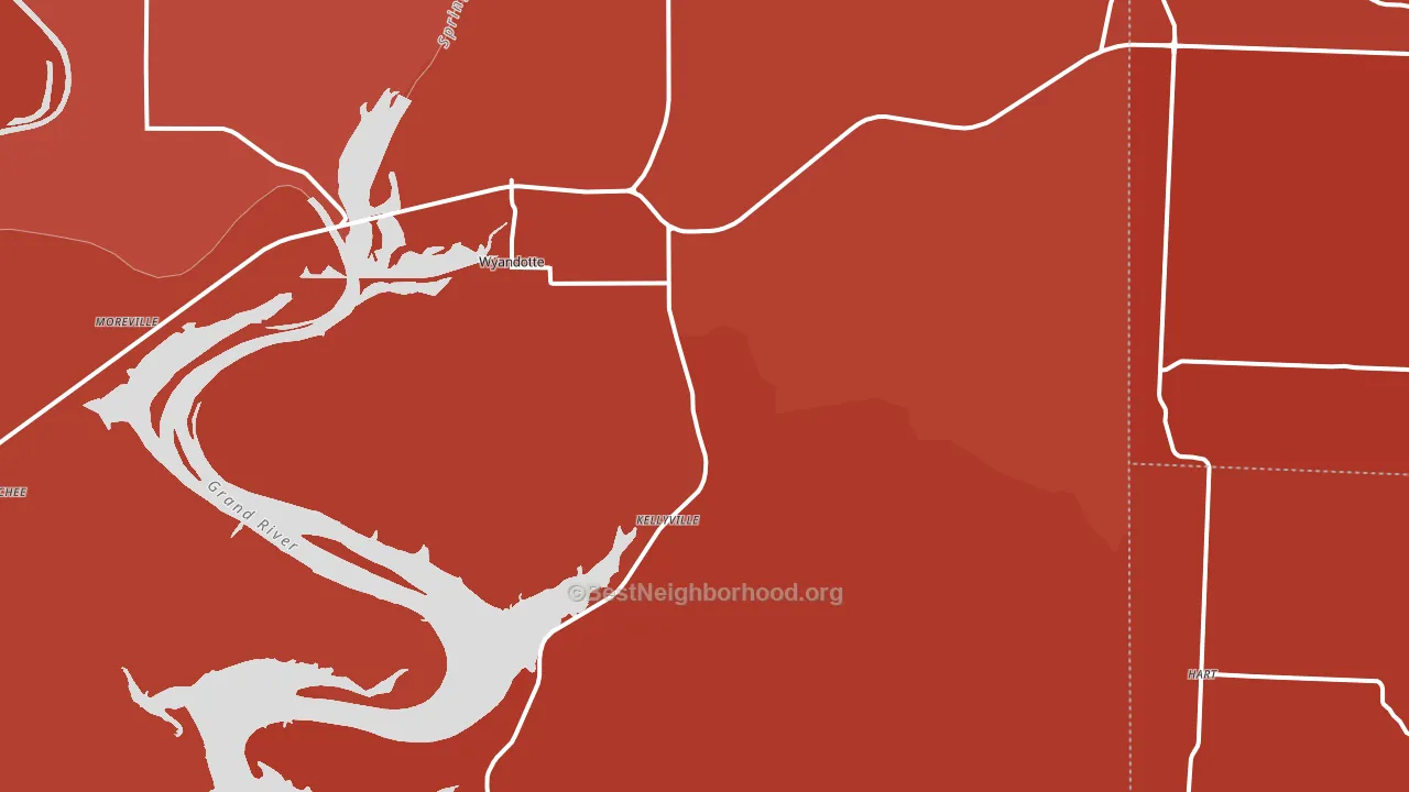 74370, OK block-group political-lean map