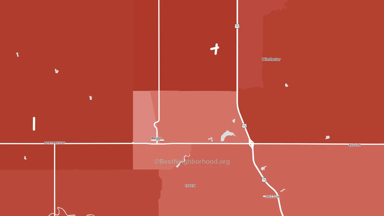 74421, OK block-group political-lean map