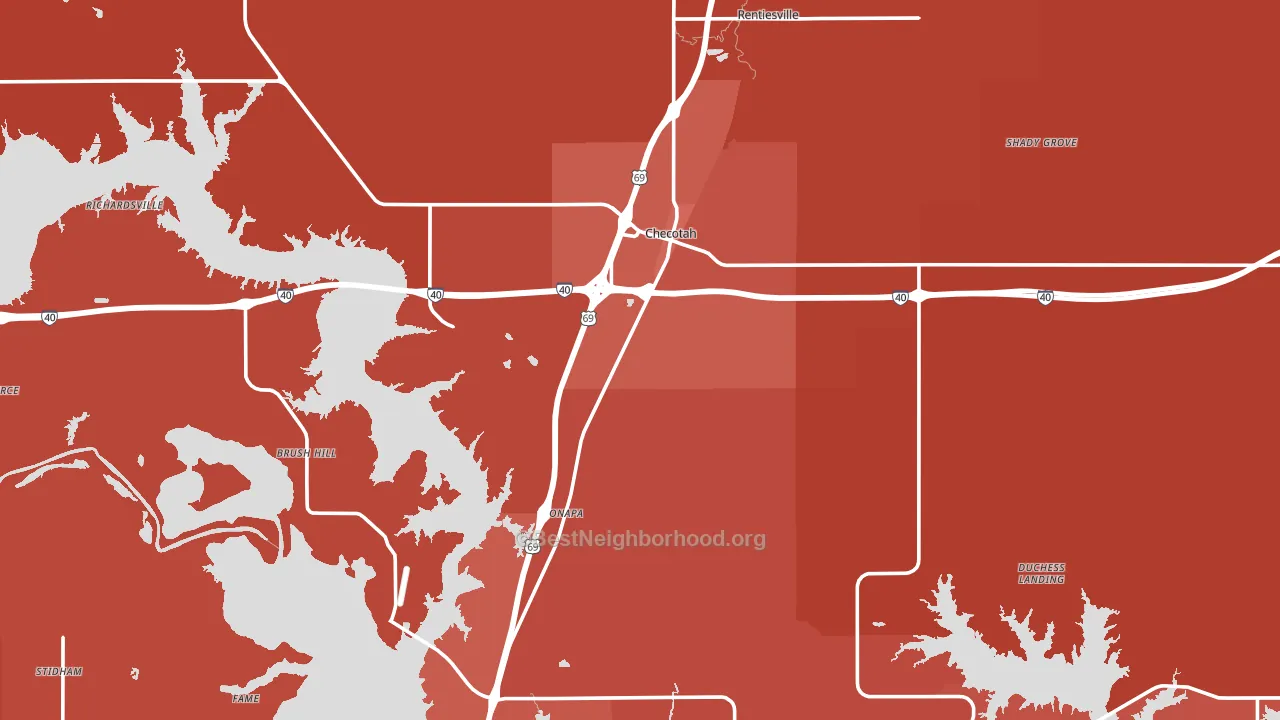 74426, OK block-group political-lean map