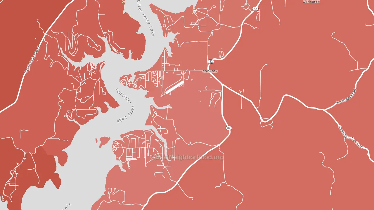 74427, OK block-group political-lean map