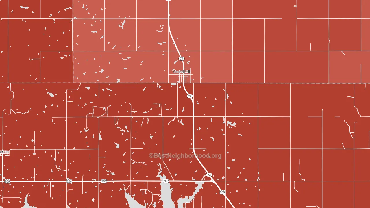 74428, OK block-group political-lean map