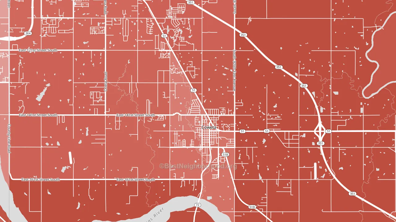 74429, OK block-group political-lean map