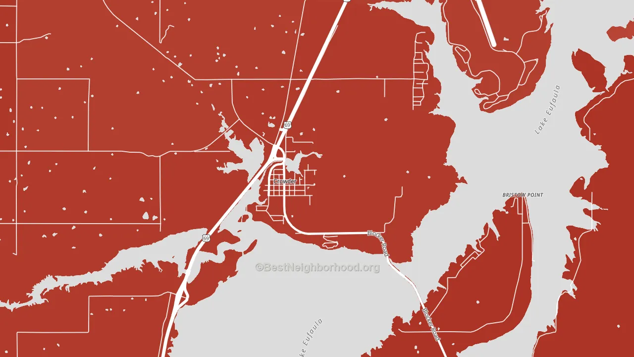 74430, OK block-group political-lean map