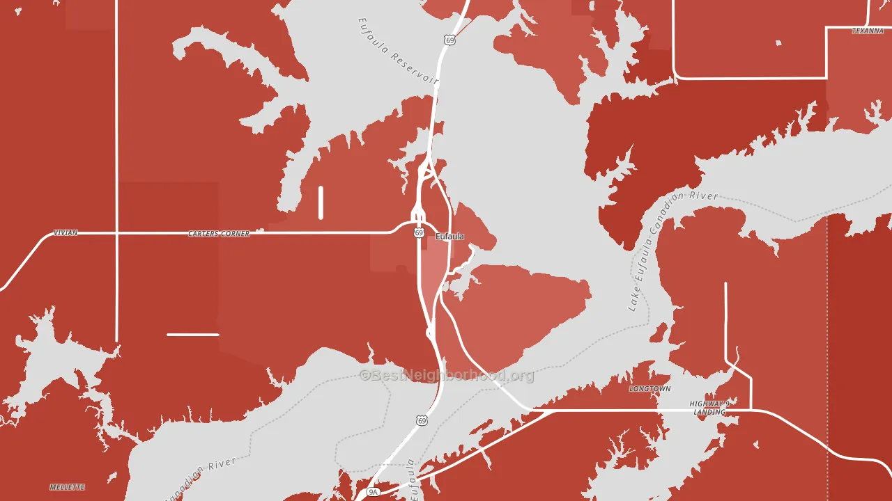 74432, OK block-group political-lean map