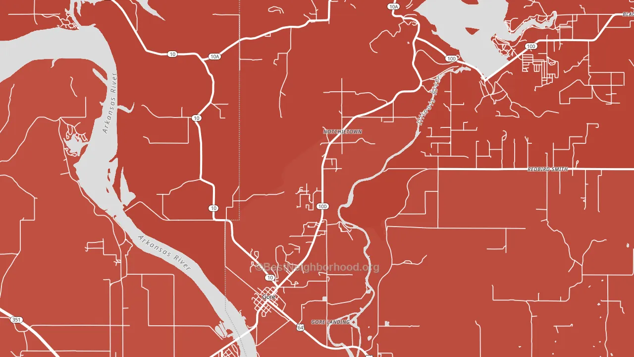 74435, OK block-group political-lean map